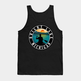 Bright Lake Canoeing Michigan Sunset Tank Top